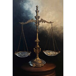 Eşit Terazi Temalı Duvar Kağıdı Baskı - Dkm146020