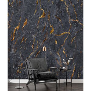 Koyu Mermer Desenli Duvar Kağıdı Baskı - Dkm089029