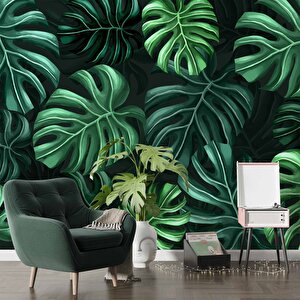 Botanik Bahçe Yaprak Duvar Kağıdı Baskı - Dkm543060