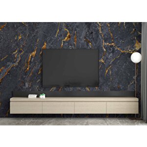 Koyu Mermer Desenli Duvar Kağıdı Baskı - Dkm089053 375x260 cm
