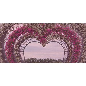 Kalp Şeklinde Çiçek Manzaralı Duvar Kağıdı - Dkb959106