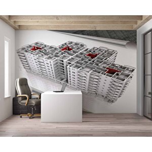 Mimari Site Çizimi Gayrimenkul Emlak Ve Gayrimenkul Duvar Kağıdı Baskı - Dkm338003 150x200 cm