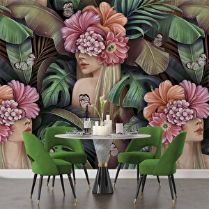 Çiçek Ve Kelebek Temalı Duvar Kağıdı - Dkm579090