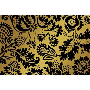 3 Boyutlu Altın Simli Siyah Motifli Desenli Duvar Kağıdı - Dkm830008