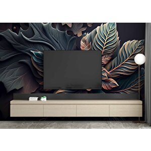 3 Boyutlu Yaprak Desenli Duvar Kağıdı - Copydkm710022 900x200 cm