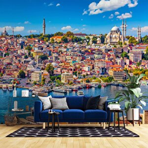 İstanbul Eminönü Manzaralı Duvar Kağıdı - Dkm765026 225x240 cm