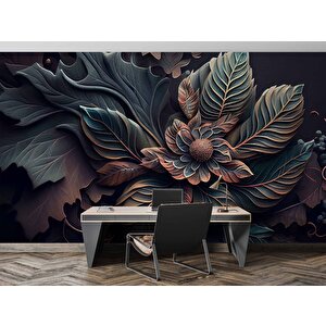 3 Boyutlu Yaprak Desenli Duvar Kağıdı - Copydkm710036