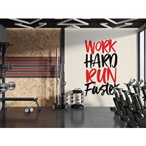 Yazı Temalı Spor Salonu Duvar Kağıdı Baskı - Dkm211101 525x300 cm