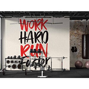 Yazı Temalı Spor Salonu Duvar Kağıdı Baskı - Dkm211089