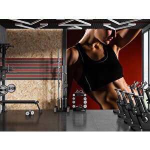 Kadın Fitness Spor Salonu Için Duvar Kağıdı - Dkm346038 525x240 cm