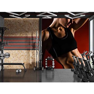 Kadın Fitness Spor Salonu Için Duvar Kağıdı - Dkm346005 225x200 cm