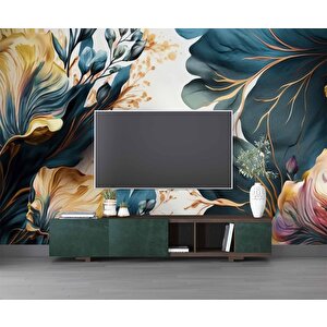 Soft Yaprak Temalı Duvar Kağıdı - Dkm487085 900x280 cm