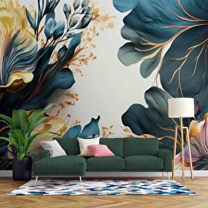 Soft Yaprak Temalı Duvar Kağıdı - Dkm487065 100x280 cm