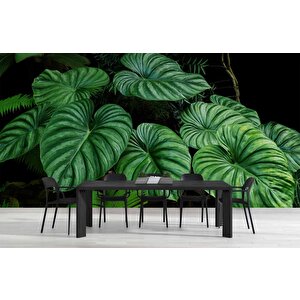 Tropikal Yaprak Desenli Duvar Kağıdı Baskı - Dkm095085