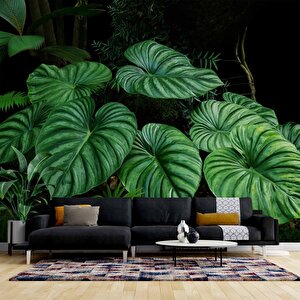 Tropikal Yaprak Desenli Duvar Kağıdı Baskı - Dkm095055 425x260 cm