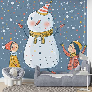 Kardan Adam Çocuk Odası Duvar Kağıdı Baskı - Dkm390041 700x240 cm