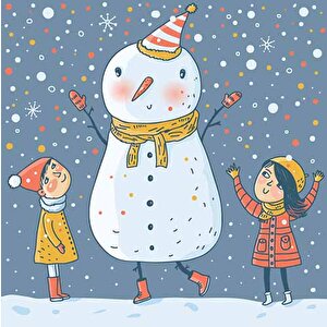 Kardan Adam Çocuk Odası Duvar Kağıdı Baskı - Dkm390041