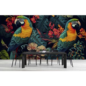 Renkli Papağan Temalı Duvar Kağıdı - Dkm482005