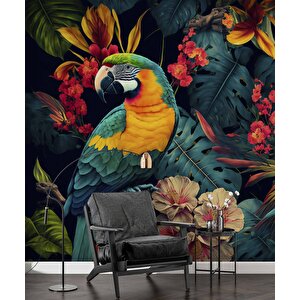 Renkli Papağan Temalı Duvar Kağıdı - Dkm482051