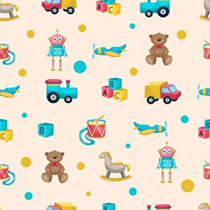 Oyuncak Temalı Çocuk Odası Duvar Kağıdıbaskı - Dkm195105