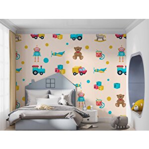 Oyuncak Temalı Çocuk Odası Duvar Kağıdıbaskı - Dkm195095 375x300 cm