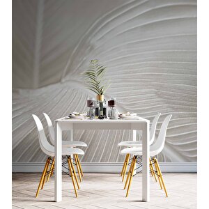 3 Boyutlu Beyaz Tüy Desenli Duvar Kağıdı - Dkm739057