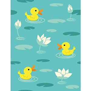 Ördek Desenli Çocuk Odası Duvar Kağıdı Baskı - Dkm436025