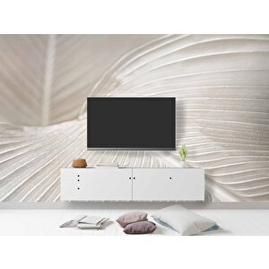 3 Boyutlu Beyaz Tüy Desenli Duvar Kağıdı - Dkm739046 200x260 cm