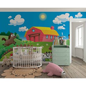 Çiftlik Çocuk Çocuk Odası Duvar Kağıdı Baskı - Dkm410026 225x240 cm