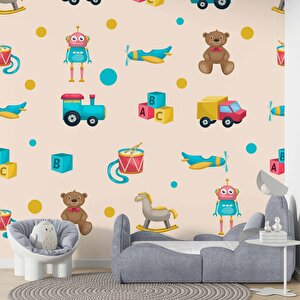 Oyuncak Temalı Çocuk Odası Duvar Kağıdıbaskı - Dkm195001 100x100 cm