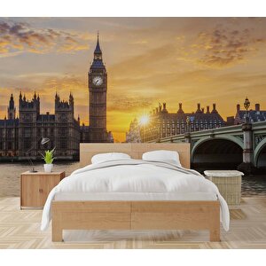 Londra Westminster Köprüsü Manzaralı Duvar Kağıdı - Dkm924032 375x240 cm