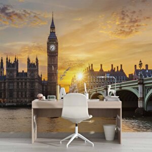 Londra Westminster Köprüsü Manzaralı Duvar Kağıdı - Dkm924032