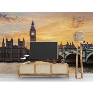 Londra Westminster Köprüsü Manzaralı Duvar Kağıdı - Dkm924080 525x280 cm