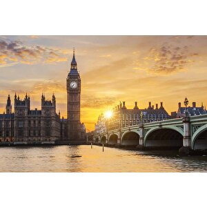 Londra Westminster Köprüsü Manzaralı Duvar Kağıdı - Dkm924080