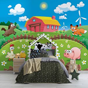 Çiftlik Çocuk Çocuk Odası Duvar Kağıdı Baskı - Dkm410029