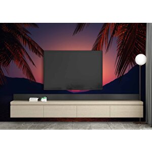 Günbatımı Deniz Ve Palmiye Manzaralı Duvar Kağıdı - Dkm757041 700x240 cm