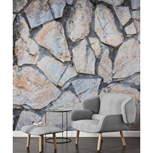 3 Boyutlu Kesme Taş Temalı Duvar Kağıdı - Dkm667062