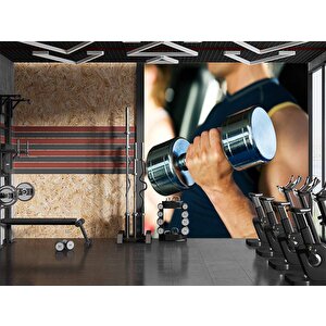 Spor Fitness Salonu Duvar Kağıdı - Dkm349014 450x200 cm