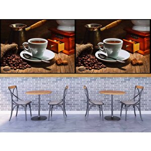 Kahve Temalı Cafe Duvar Kağıdı Baskı - Dkb299068