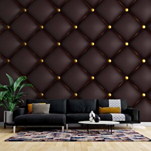 3 Boyutlu Deri Desenli Duvar Kağıdı Baskı - Dkm105007 275x200 cm