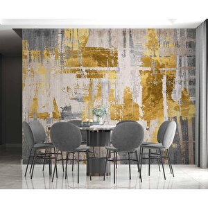 3 Boyutlu Altın Kaplama Duvar Desenli Duvar Kağıdı - Dkm804001