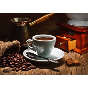 Kahve Temalı Cafe Duvar Kağıdı Baskı - Dkb299036