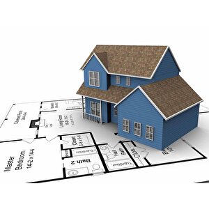 Mimari Ev Çizimi Emlak Ve Gayrimenkul Duvar Kağıdı Baskı - Dkm319040