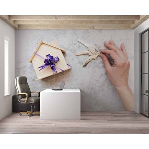 Ev - Anahtar Temalı Duvar Kağıdı Baskı - Dkm141047 225x260 cm