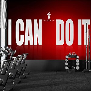 Yazılı Spor Salonu Duvar Kağıdı Baskı - Dkm215030 325x240 cm