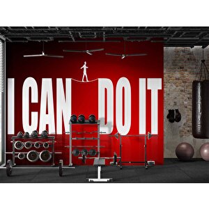 Yazılı Spor Salonu Duvar Kağıdı Baskı - Dkm215100