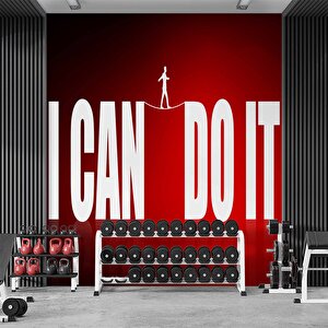 Yazılı Spor Salonu Duvar Kağıdı Baskı - Dkm215087 150x300 cm