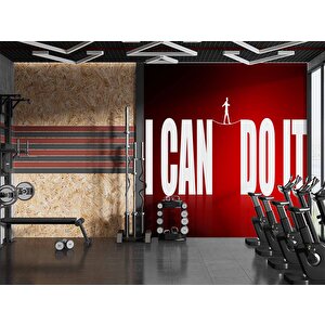 Yazılı Spor Salonu Duvar Kağıdı Baskı - Dkm215087 150x300 cm