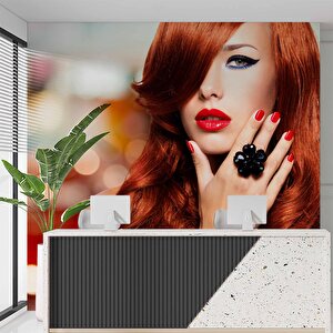 Kadın Kuaför Temalı Duvar Kağıdı Baskı - Dkm132035 450x240 cm
