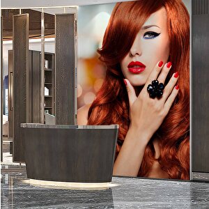 Kadın Kuaför Temalı Duvar Kağıdı Baskı - Dkm132001 100x100 cm